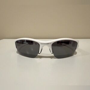 Oakley Flak Grey/White Sunglasses with Case